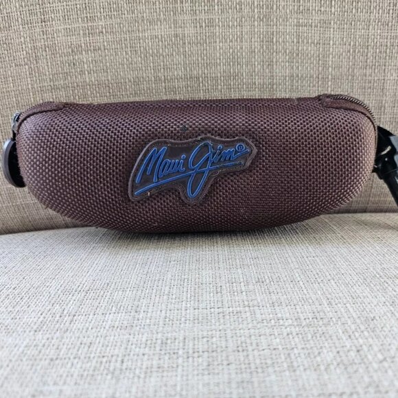Maui Jim Glasses Case Brown Semi Hard Case Zip Around Case only - Picture 1 of 10